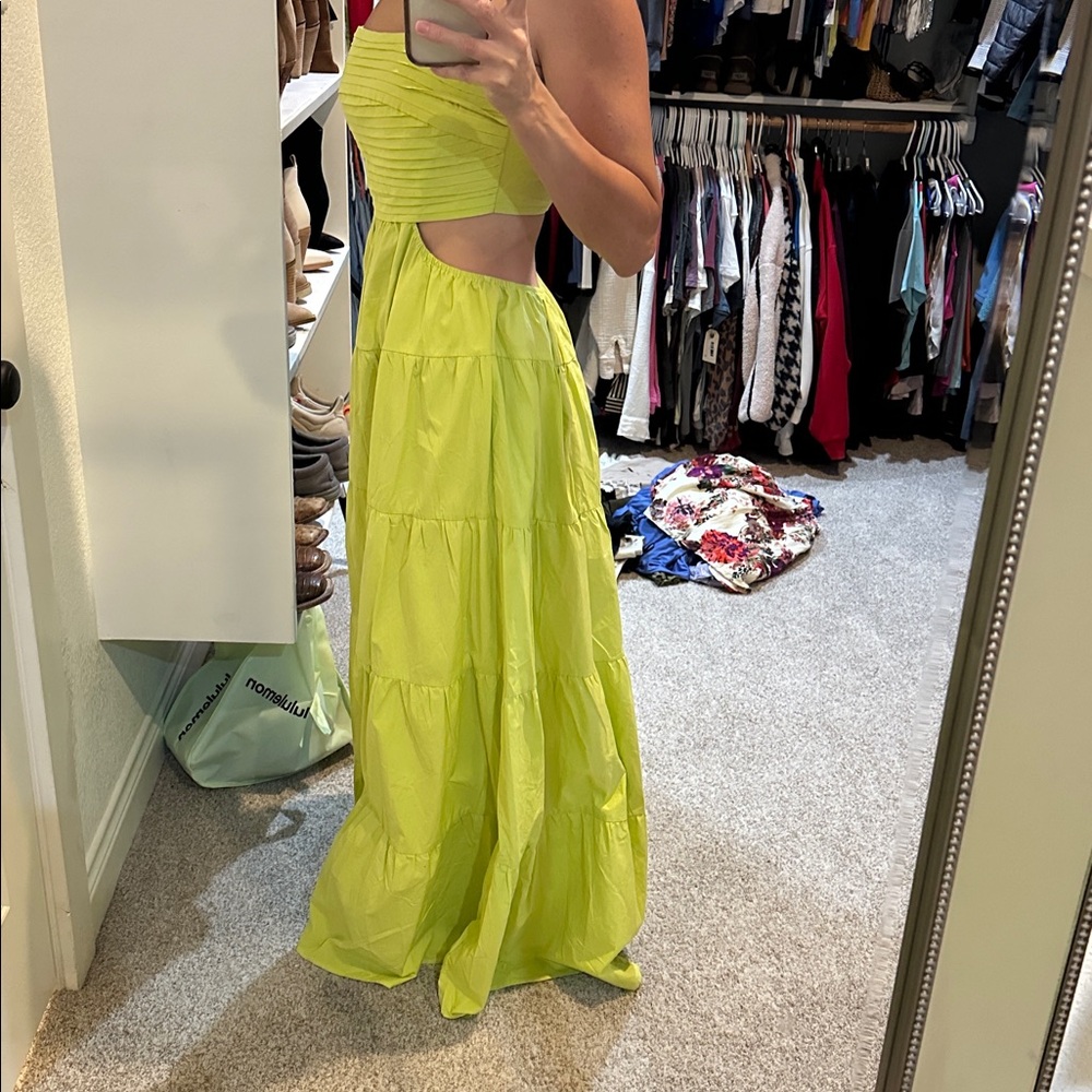 Lime Cutout Maxi Dress - Picture 2 of 9